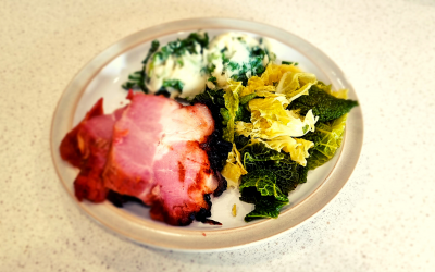 Traditional Irish Colcannon, Bacon & Cabbage